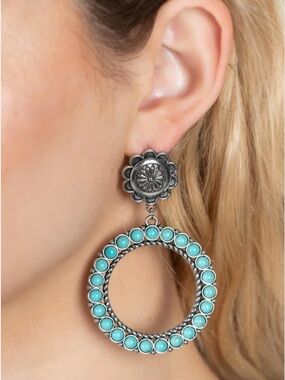 Paparazzi Earring ~ Playfully Prairie - Blue
